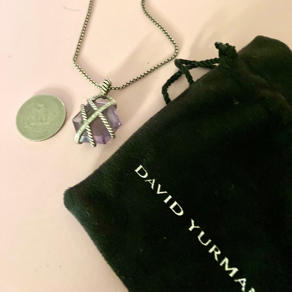 David Yurman Large Amethyst Cable Wrap Necklace